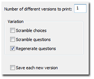 Print multiple versions menu